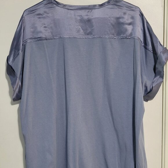 NWT WOMEN'S MILITARY POP OVER BLOUSE SILK ACCENT IN WASHED STONE CHICO'S 3 XL - Picture 4 of 7